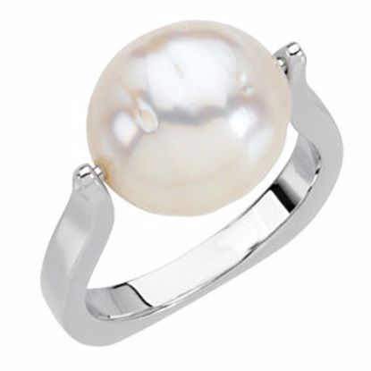 67270:6004:P 14kt White South Sea Cultured Pearl Ring 