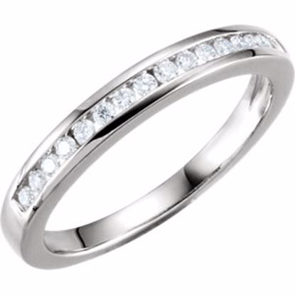 64723:600002:P 14kt White 1/5 CTW Diamond Band for 4.5mm Princess Center Engagement Size 7.5