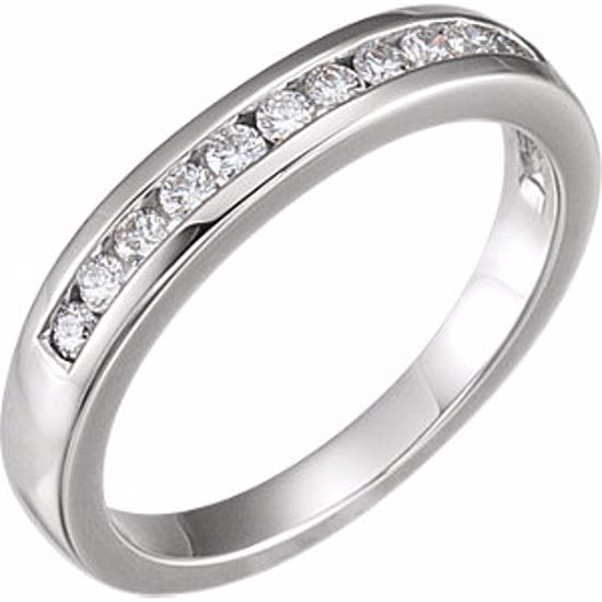 64758:600002:P 14kt White 1/4 CTW Diamond Band to 6.5mm Engagement Ring