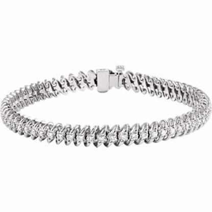 67393:60001:P 14kt White 1 1/4 CTW Diamond Line 7.25" Bracelet