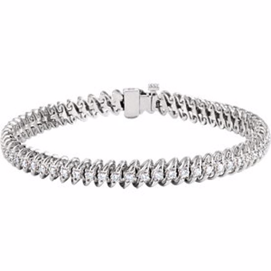 67393:60001:P 14kt White 1 1/4 CTW Diamond Line 7.25" Bracelet