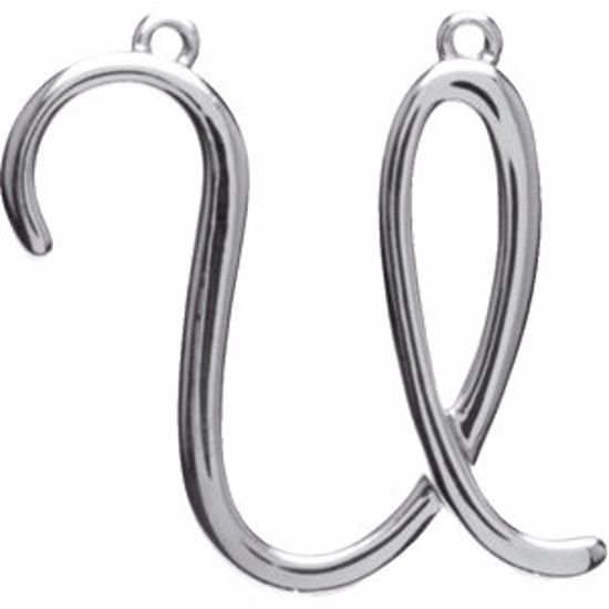 84576:250:P Sterling Silver "U" Script Initial