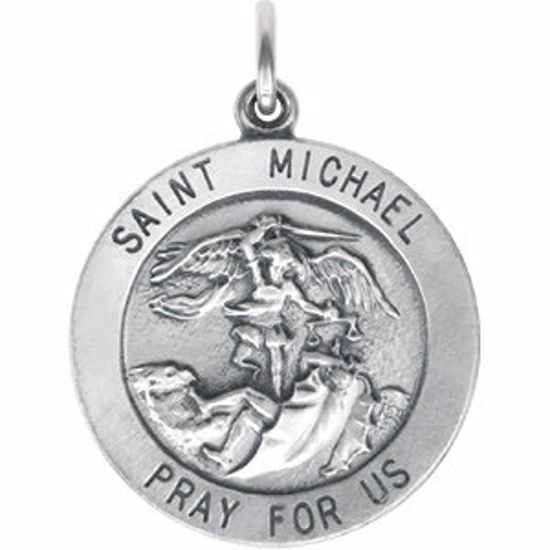 R5052:144036:P Sterling Silver 22mm St.Michael Medal