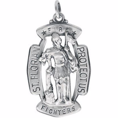 R16436:104225:P Sterling Silver 33x20.5mm St. Florian Medal