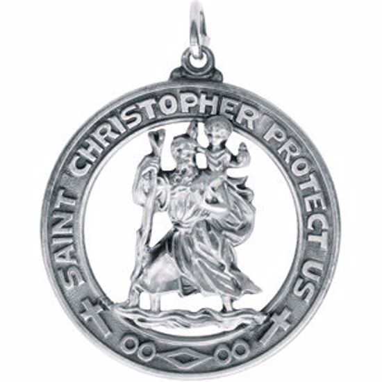 R16387:67322:P Sterling Silver 28.5mm St. Christopher Medal