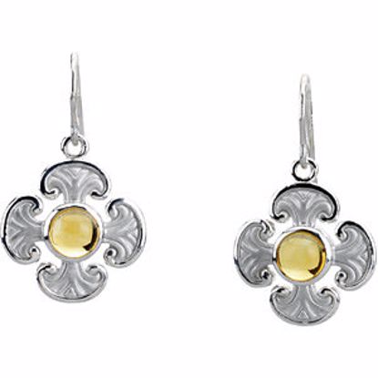 R16585C:103:P Genuine Citrine Maltese Cross Earrings