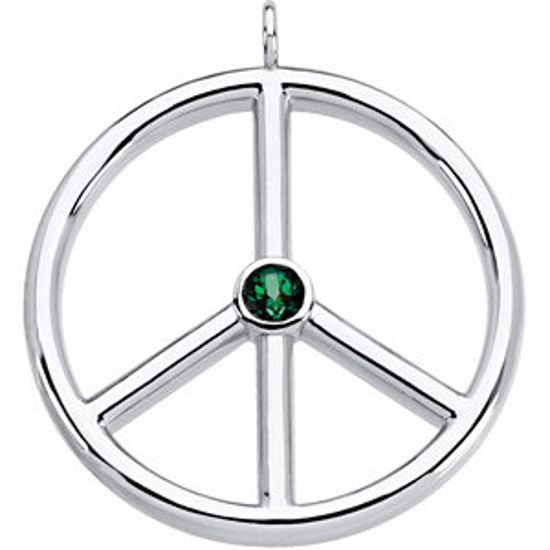 67403:101:P Genuine Topaz Peace Sign Pendant