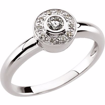 61509:60001:P 14kt White 1/6 CTW Diamond Ring Size 4