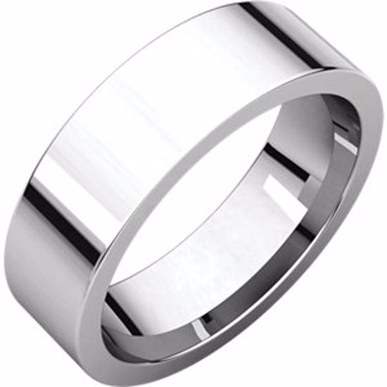 FIR11:29601:P 10kt White 6mm Flat Comfort Fit Wedding Band