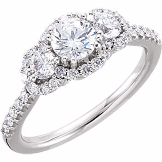 67390:60001:P 14kt White 1 CTW Diamond Engagement Ring Size 7