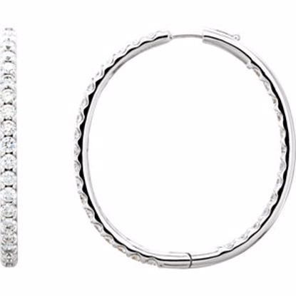 67392:60003:P 18kt White 5 CTW Diamond Inside/Outside Hoop Earrings