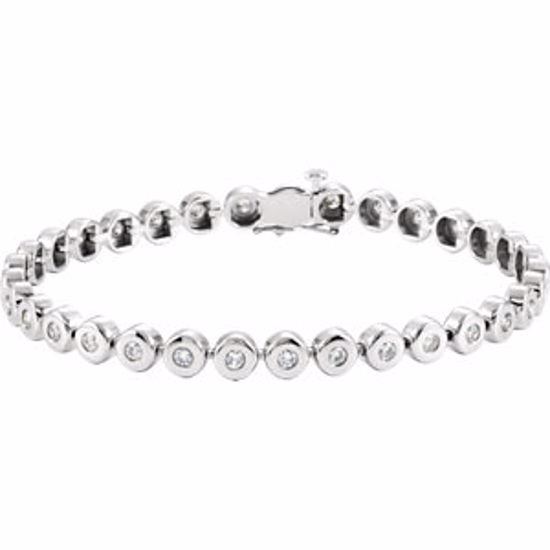 67400:60001:P 14kt White 2 CTW Diamond Line 7.25" Bracelet