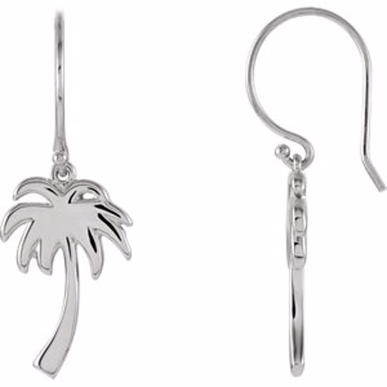 84609:102:P Sterling Silver Petite Palm Tree Earrings