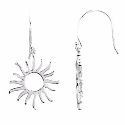 84610:101:P 14kt White Petite Sun Earrings