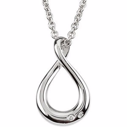 67442:60001:P Sterling Silver .015 CTW Diamond Infinity 18" Necklace