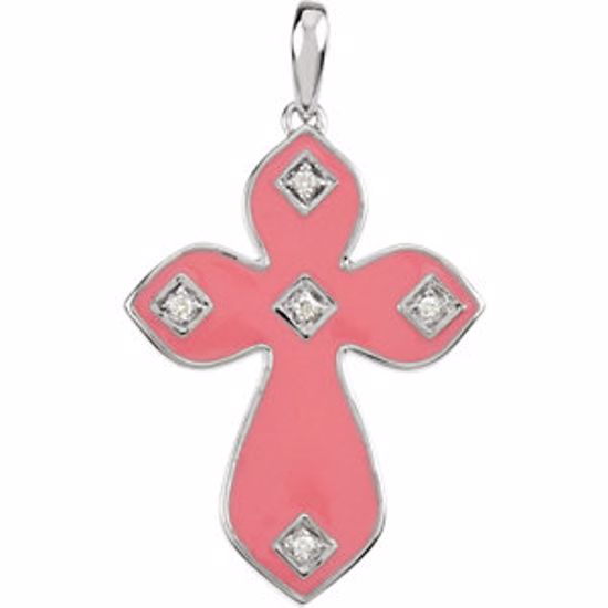 R42222:100:P Enameled Cross Pendant