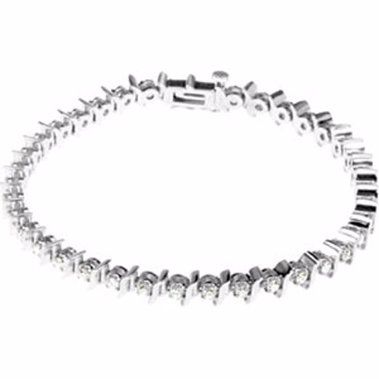 67411:60001:P 14kt White 1 1/2 CTW Diamond Line 7.25" Bracelet