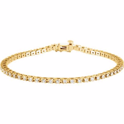 67397:60002:P 14kt Yellow 2 CTW Diamond Line 7.25" Bracelet 