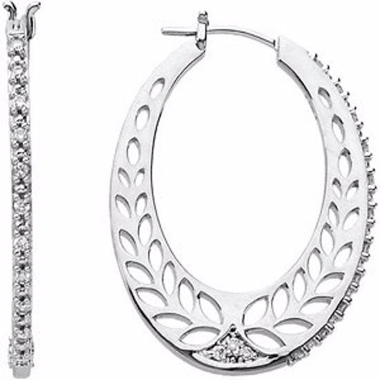 67510:102:P 14kt White 1/3 CTW Diamond Hoop Earrings