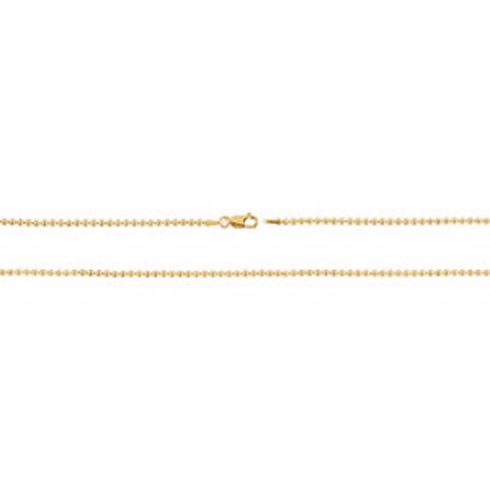 CH437:202:P 14kt Yellow 2mm Bead 20" Chain
