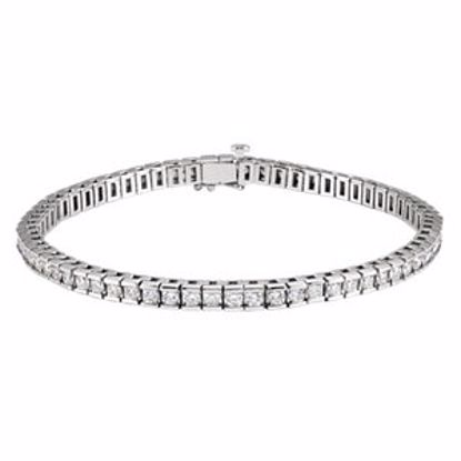 67413:60001:P 14kt White 4 CTW Diamond Line 7.25" Bracelet