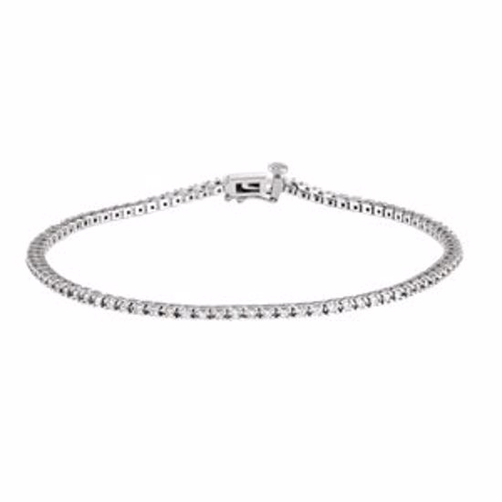 67410:60001:P 14kt White 1 CTW Diamond Line 7.25" Bracelet