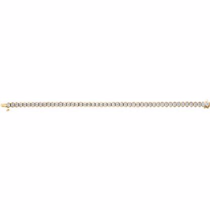 67412:60004:P 14kt Yellow 3 CTW Diamond Line 7.25" Bracelet