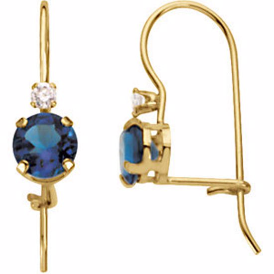 19283:600090:P 14kt Yellow September Youth Birthstone Earring