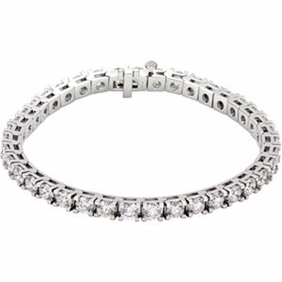 67416:60002:P 18kt White 10 CTW Diamond Line 7.25" Bracelet