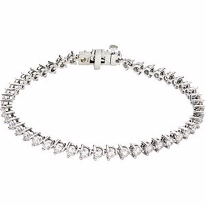 67501:60001:P 14kt White 5 CTW Diamond Line 7.25" Bracelet