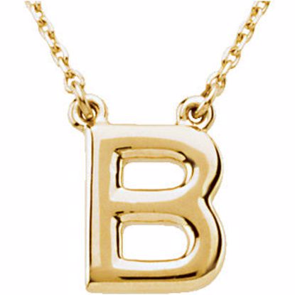 84634:103:P 14kt Yellow Letter "B" Block Initial 16" Necklace