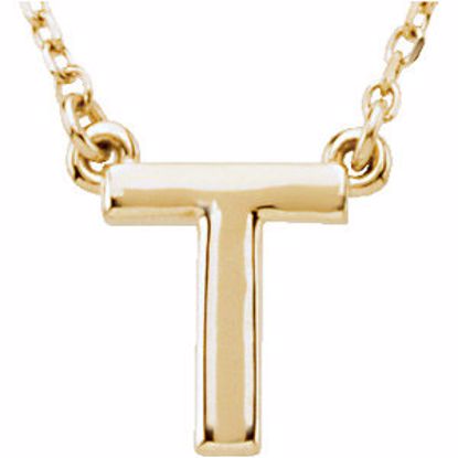 84634:164:P 14kt Yellow Letter "T" Block Initial 16" Necklace