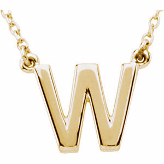 84634:316211:P 14kt Yellow Letter "W" Block Initial 16" Necklace