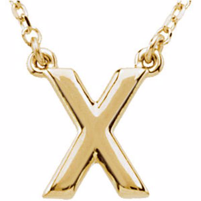 84634:316209:P 14kt Yellow Letter "X" Block Initial 16" Necklace