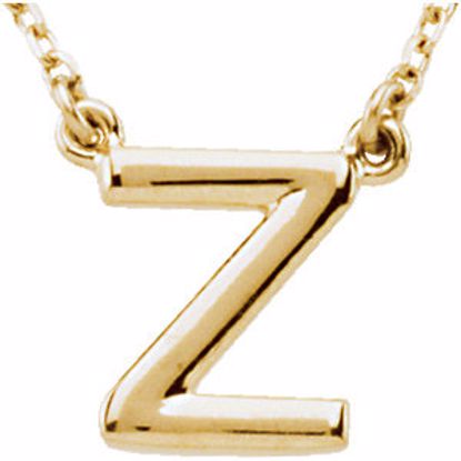 84634:160:P 14kt Yellow Letter "Z" Block Initial 16" Necklace