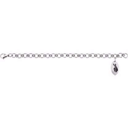 BRC578:746:P Stainless Steel Buffalo Bills Logo Dangle 8" Bracelet