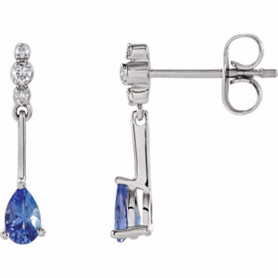 67544:101:P Genuine Tanzanite & Diamond Earrings