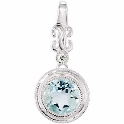 67552:101:P Genuine Aquamarine & Diamond Pendant