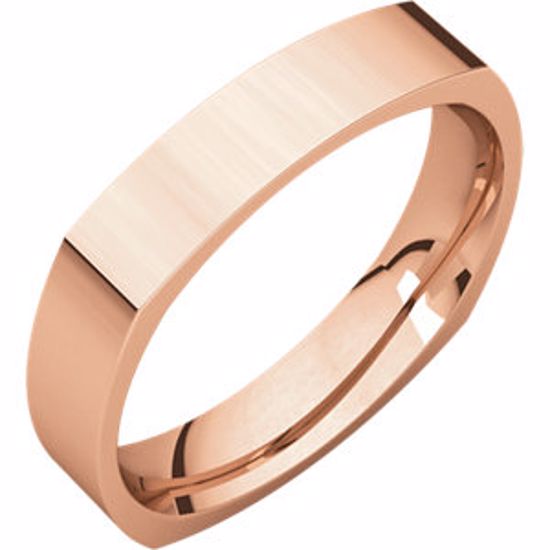 SQR4.5:276378:P 10kt Rose 4mm Square Comfort Fit Band