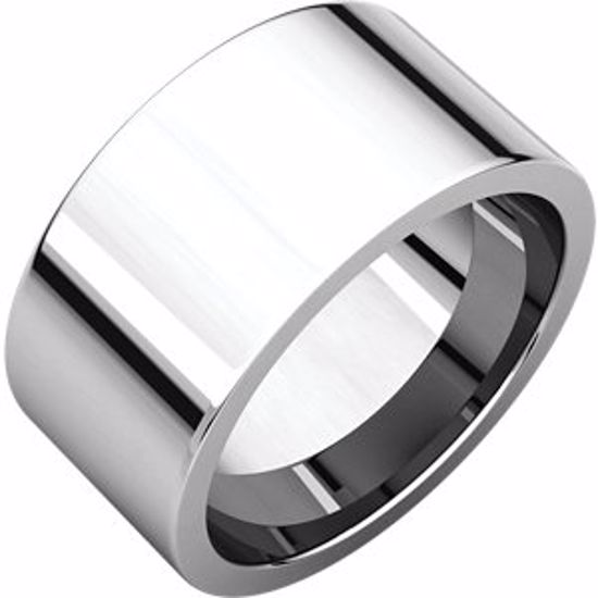 FIR11:223495:P 10kt White 10mm Flat Comfort Fit Wedding Band