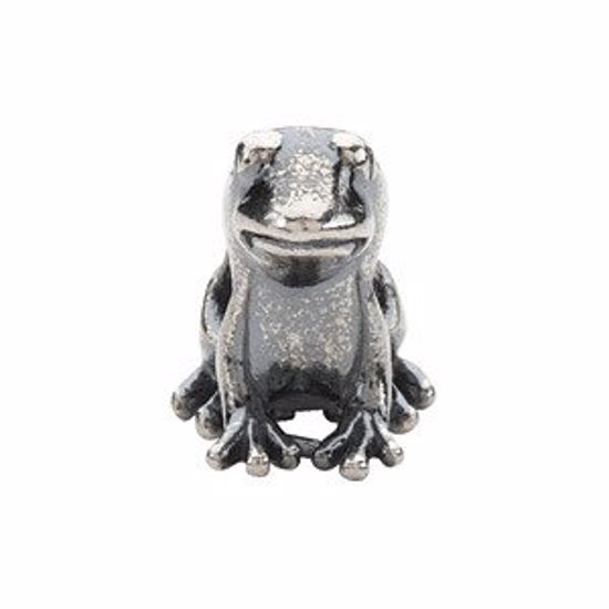 24736:101:P Sterling Silver 13x11mm Frog Bead