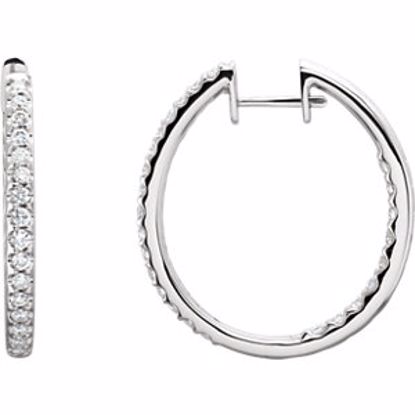 61378:259444:P 18kt Yellow 5 CTW Diamond Hinged Inside/Outside Hoop Earring