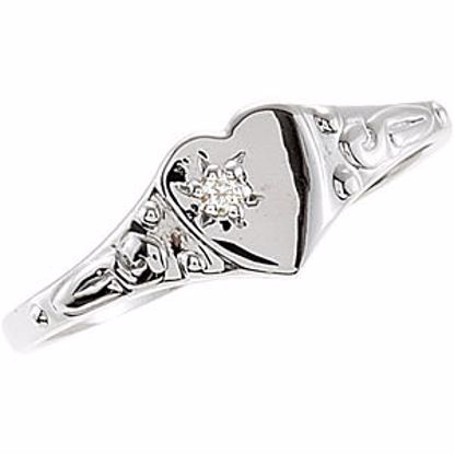 19356:108:P Sterling Silver .01 CTW Diamond Heart Ring