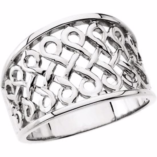 5178:6335:P Sterling Silver Infinity-Inspired Woven Design Band