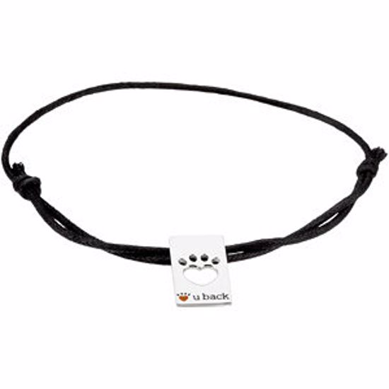 BRC621:100:P Heart U Back&trade; Paw Tag Slip Knot Bracelet