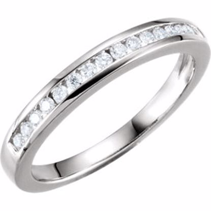 64723:60006:P Sterling Silver Cubic Zirconia Band for 3.6mm Princess Center Enagagement Size 7