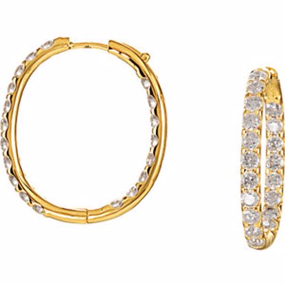 67392:60013:P 18kt Yellow 3 CTW Diamond Inside/Outside Hoop Earrings