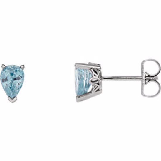 67691:101:P Genuine Blue Zircon Earrings