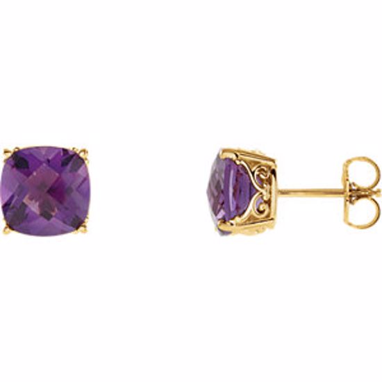 67698:101:P Genuine Amethyst Earrings