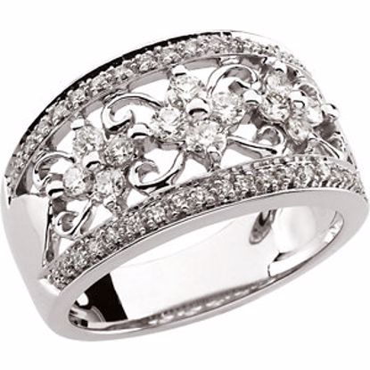 63310:294029:P 14kt White 3/4 CTW Diamond Ring Size 5